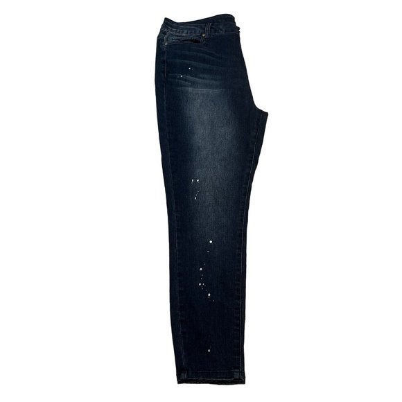 NWT MASSINI Jeans Women's Tapered Leg Denim Hi-Rise Blue Plus Size 18 - Picture 6 of 12